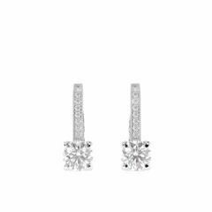 2.10 TCW Round Brilliant Cut Stud 10K Lab Grown Diamond Earrings for Women