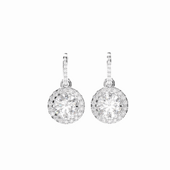 2.30 TCW Round Brilliant Cut Drop Dangle 10K Lab Grown Diamond Earrings for Women