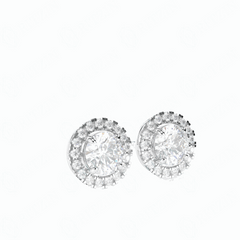 1.60 TCW Round Brilliant Cut Stud 10K Lab Grown Diamond Earrings for Women