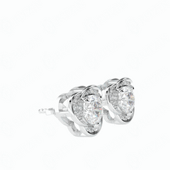 0.70 TCW Round Brilliant Cut Stud 10K Lab Grown Diamond Earrings for Women