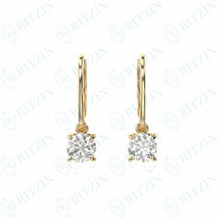 2.00 TCW Round Brilliant Cut Drop Dangle 10K Lab Grown Diamond Earrings for Women